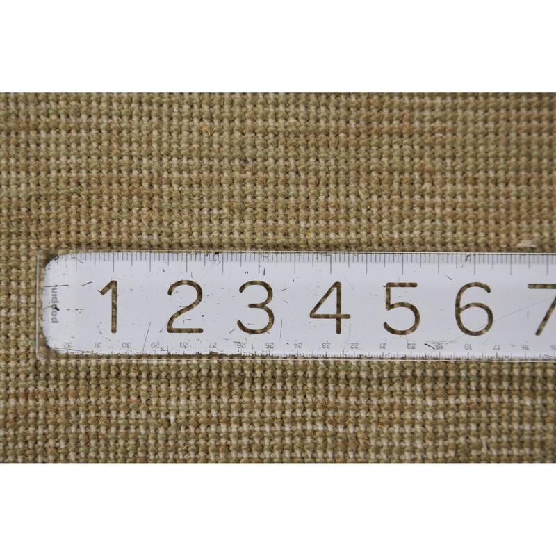 Hand Knotted Oriental 100% Wool Carpet Modern Solid Green Gabbeh Runner Rug - 10' 1'' X 3' 0''