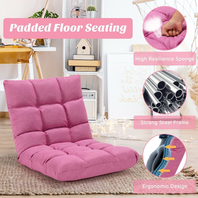 14-Position Adjustable Folding Lazy Gaming Sofa - 42"x 21"x 4"(L x W x H)
