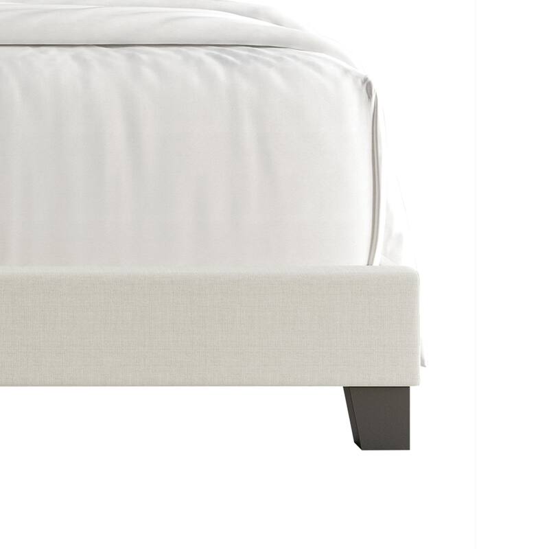 CraftPorch 4-pieces Contemporary Beige Bed with Brown Furniture Bedroom Set