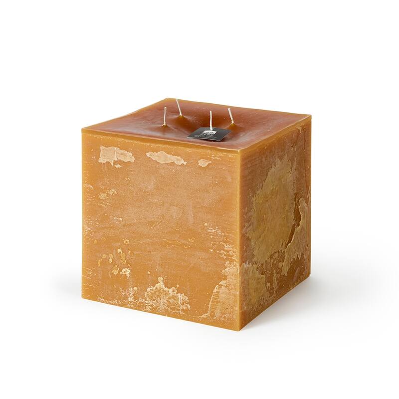 Square 4-Wick Pillar Candle 7.85"x7.85"x7.85" Chamois- ST