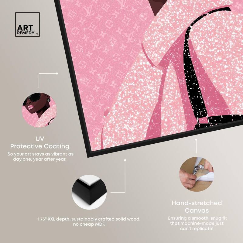 Pink Luxury Woman Canvas by Art Remedy
