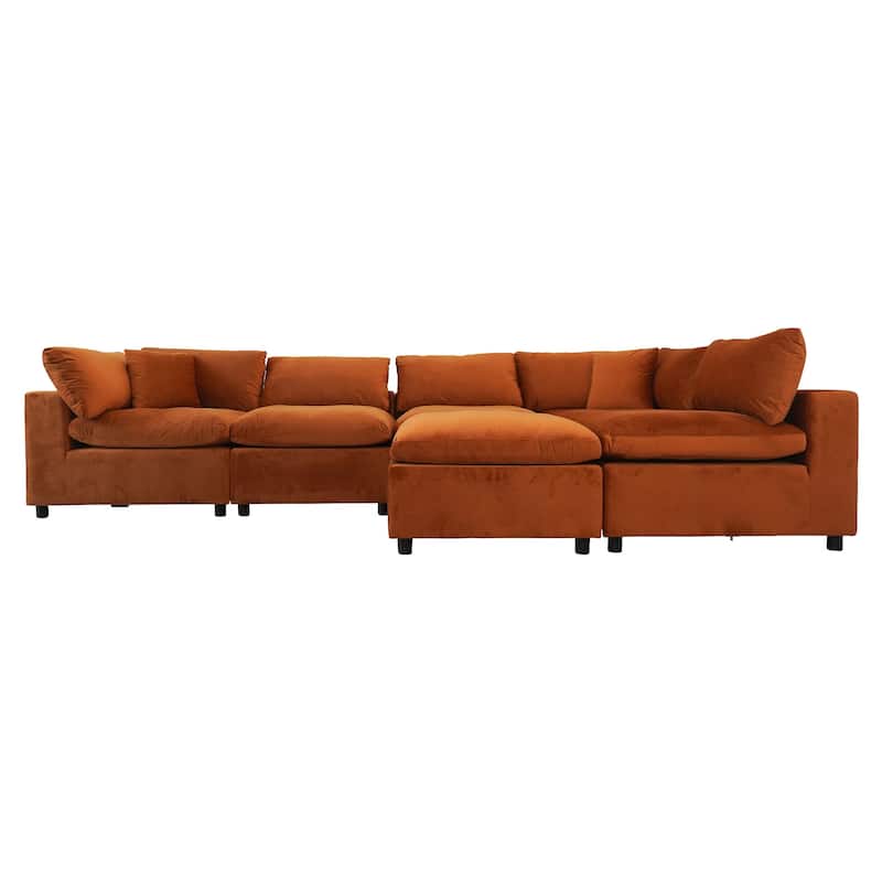 GDFStudio - Hayward Velvet 6-Seater Modular Sectional Sofa