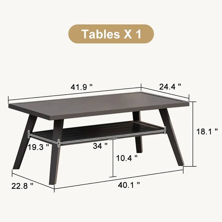 PURPLE LEAF Lorri Khaki Cushions Heavy-Duty Metal Frame Rattan Backrest for Patio Garden Patio Conversation Set Couch