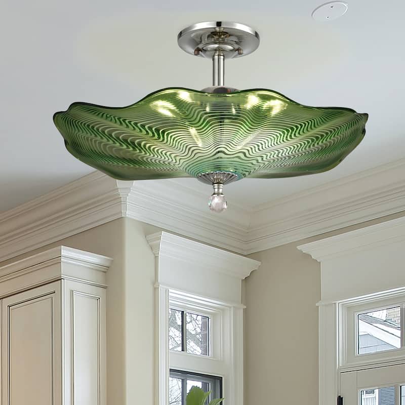 Waterfront Hand Blown Art Glass Art Decor - 12 Inch