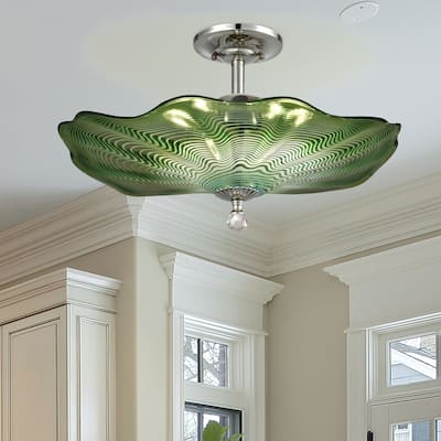 Waterfront Hand Blown Art Glass Art Decor - 12 Inch