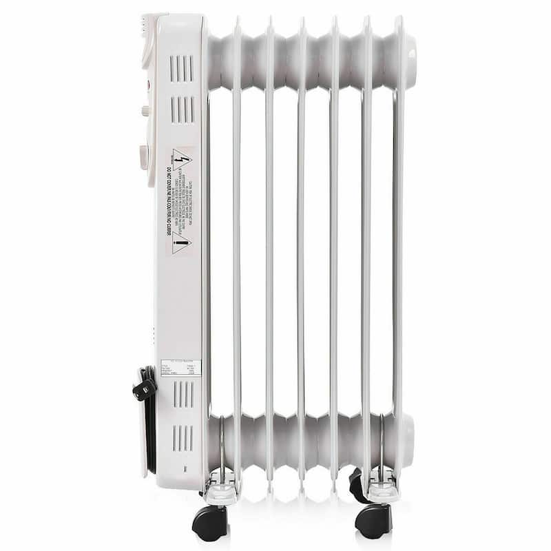 Gymax 1500W Oil Filled Radiator Space Heater w/ Adjustable Thermostat - 14'' x 10'' x 25.6'' (L X W X H)