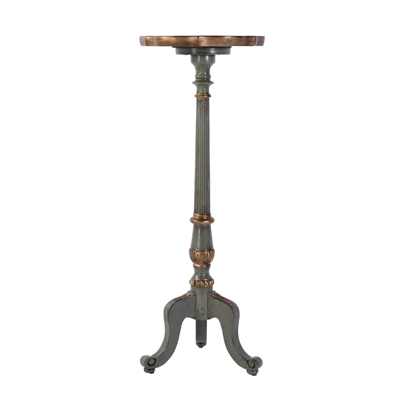 Chatsworth 13.75 in. W x 36.5 in. H Round Wood Scalloped Edge 3 Leg Pedestal Plant Stand