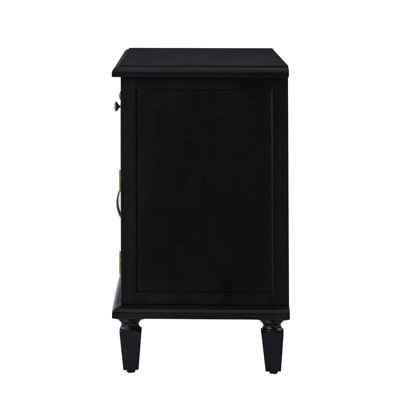 Georg Traditional 2-Faux rattan-Door End Table with Built-in Power Outlet and Adjustable Shelf by HULALA HOME