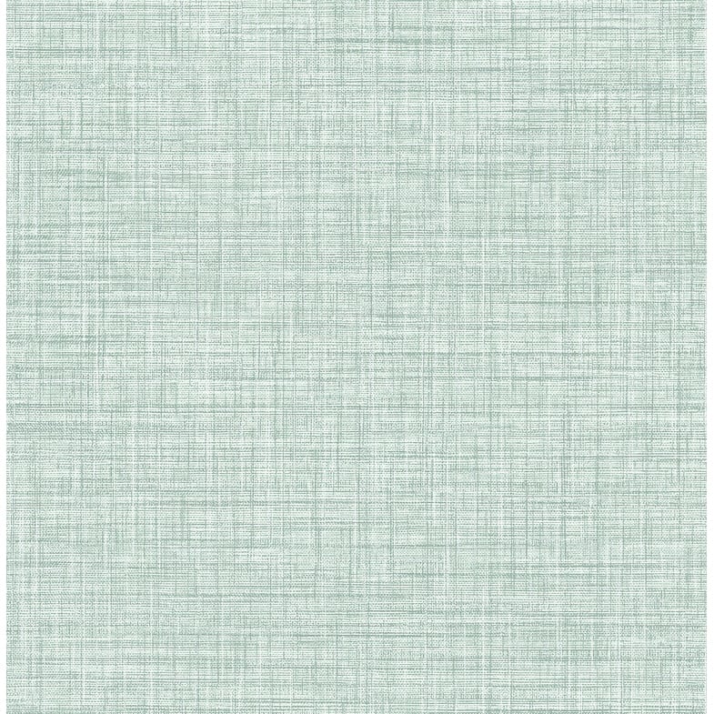 Brewster Tuckernuck Teal Linen Wallpaper - 20.5in x 396in x 0.025in