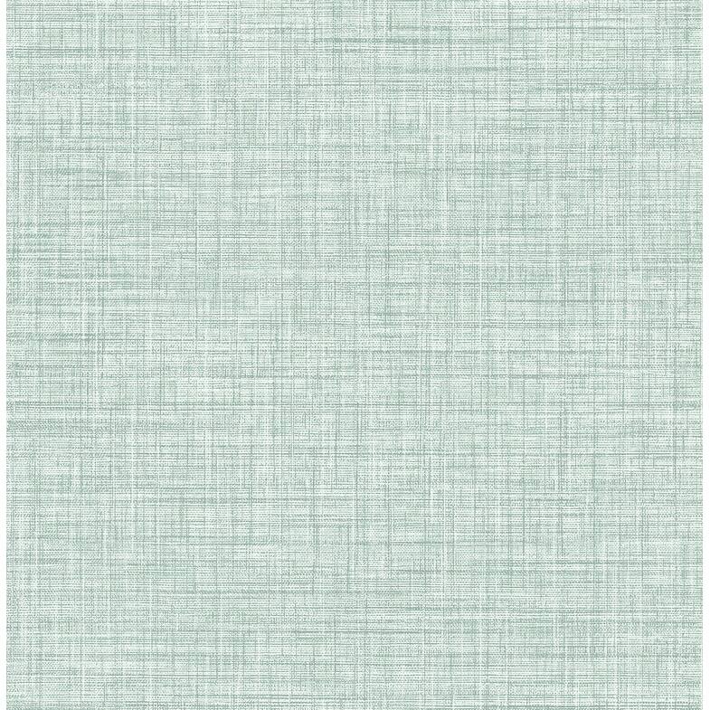 Brewster Tuckernuck Teal Linen Wallpaper - 20.5in x 396in x 0.025in
