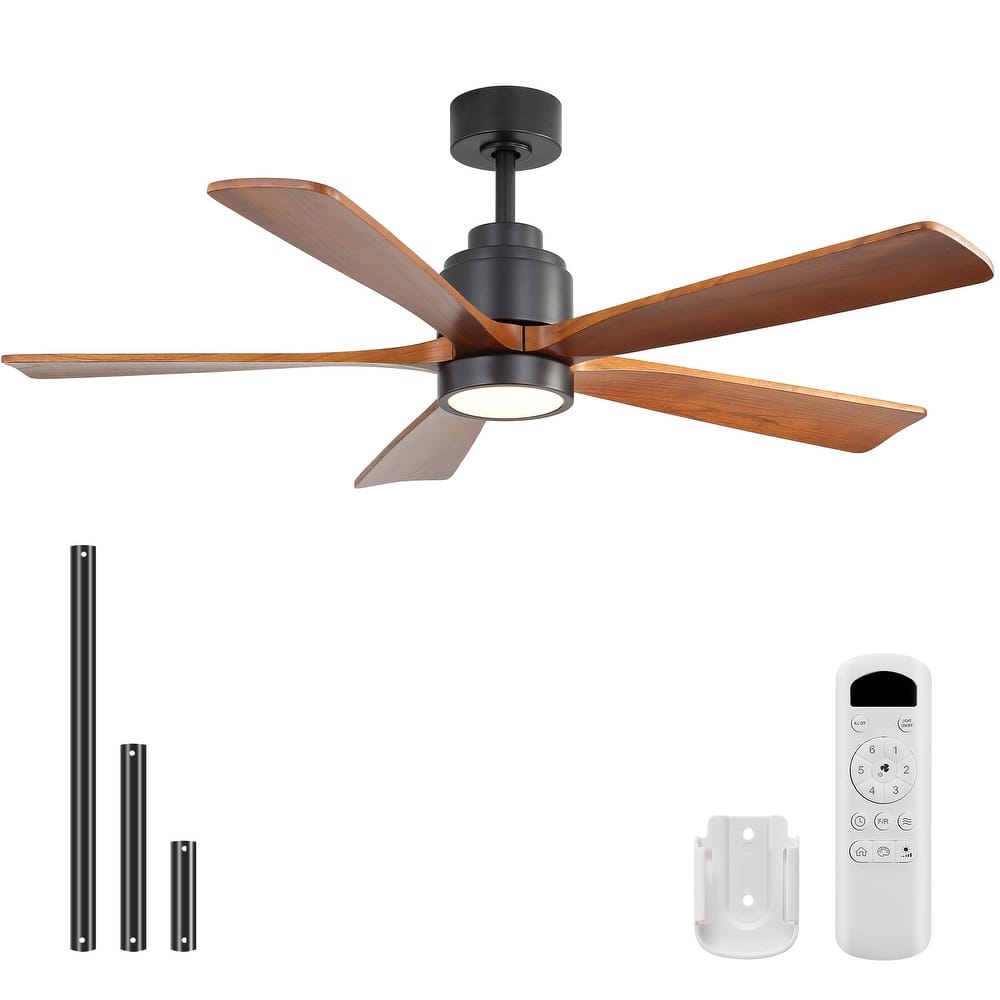 Sofucor 52 Inch Ceiling Fan with Light,6-Speed Quiet Remote Control,Dimmable LED,for Living Room, Bedroom and other Indoor