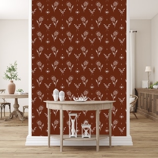 Red Floral Wallpaper Peel and Stick and Prepasted - Bed Bath & Beyond ...