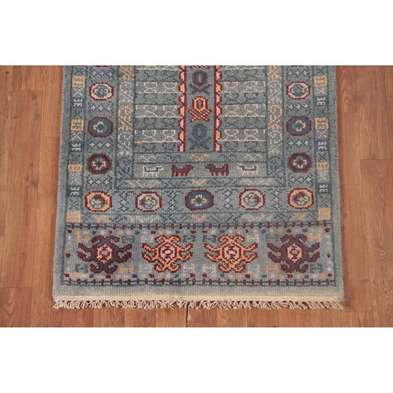 Tribal Khotan Oriental Runner Rug Wool Carpet - 2'7"x 9'11"