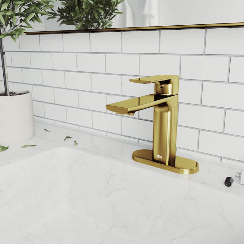 VIGO 5.5" L Bathroom Deck Plate in Matte Brushed Gold