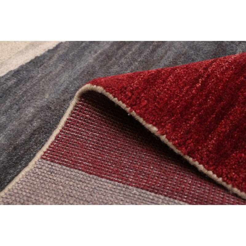 ECARPETGALLERY Hand-knotted Peshawar Ziegler Light Grey Wool Rug - 5'0 x 7'0