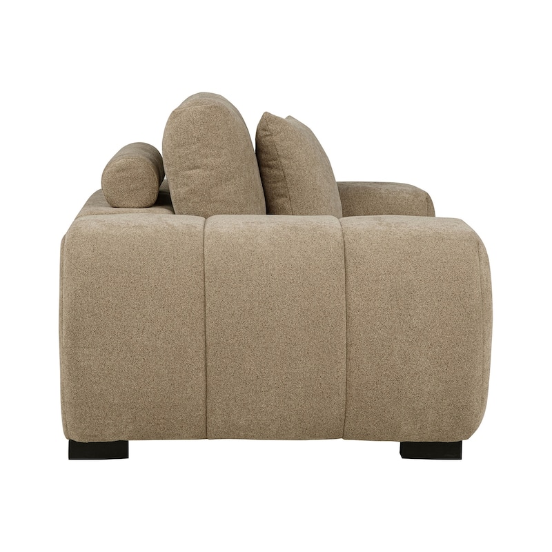 Upholstered Accent Chair with Track Arms in Camel