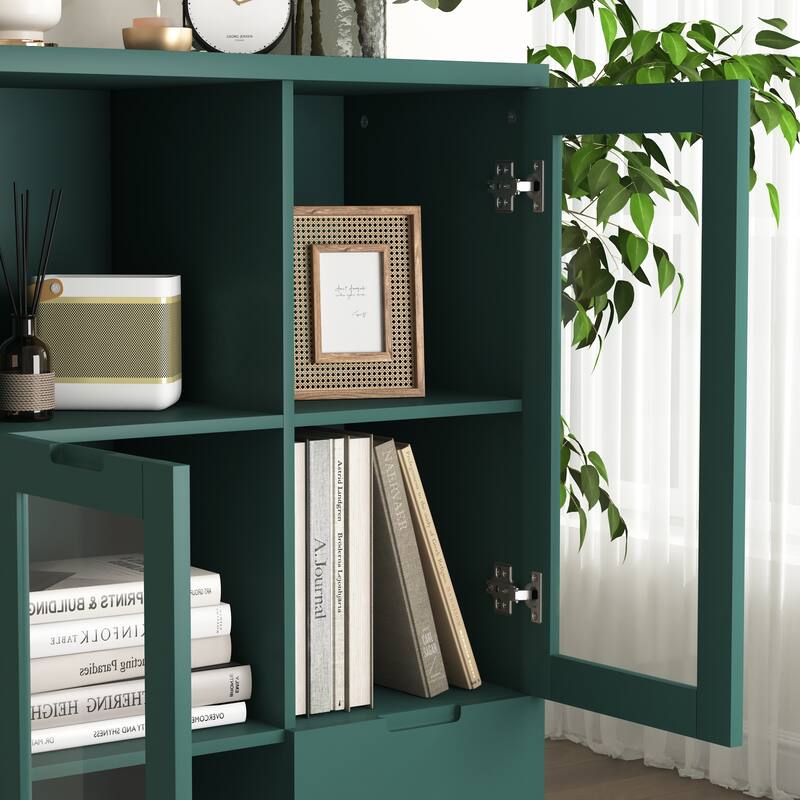 Modern Living Room Storage Cabinet with Doors and Shelves/Drawers,4 Colors