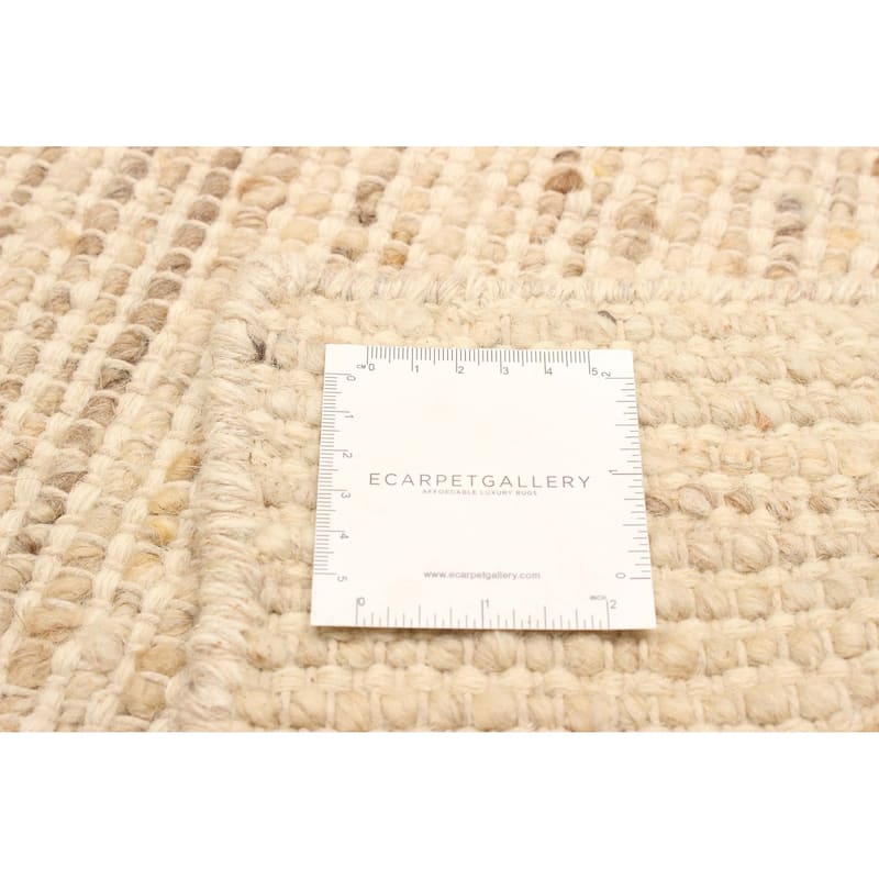 ECARPETGALLERY Braid weave Sienna Beige Wool Rug - 2'1 x 2'0