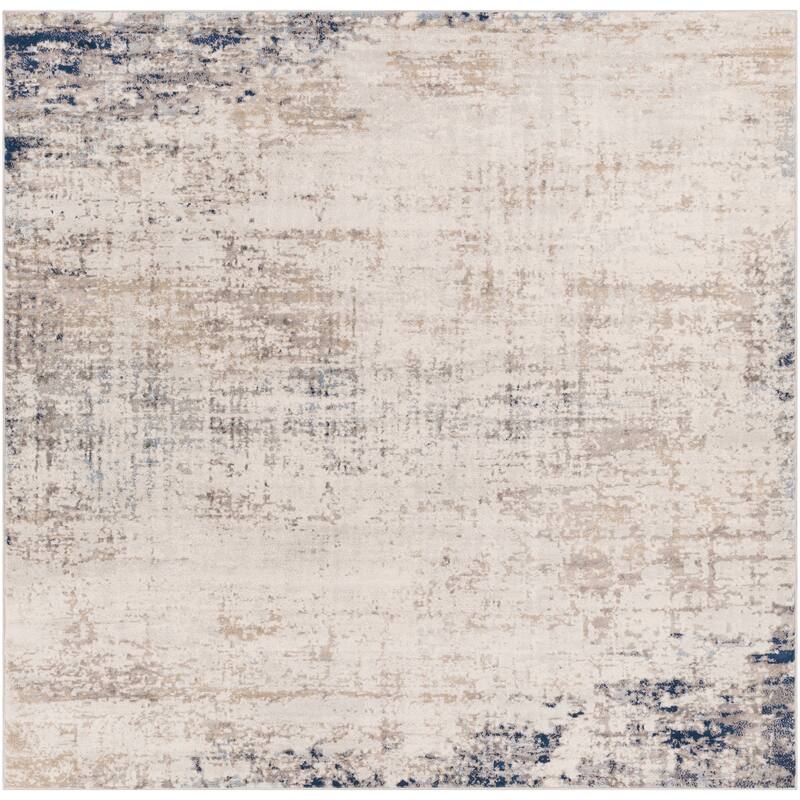Livabliss Helios Modern Industrial Area Rug - Taupe - 7'10" Square