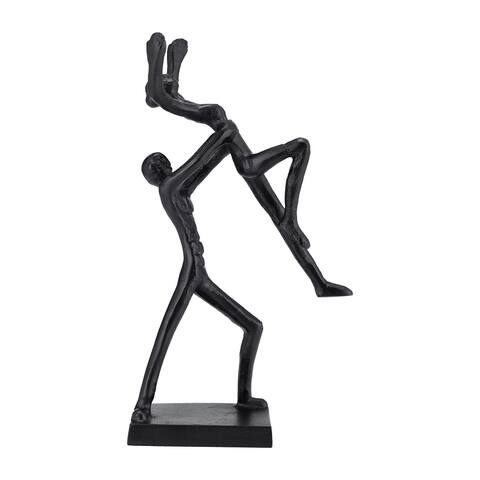 Sagebrook Home Metal, 12" Dancing Couple, Black, Novelty, 12"H, Solid Color - 5.0" x 7.0" x 12.0"