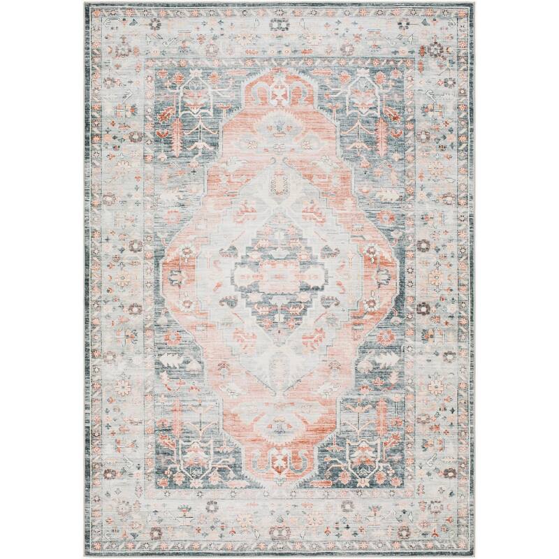 Livabliss Traditional Lavable Medallion Washable Area Rug