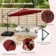 preview thumbnail 27 of 48, Gymax 10 FT Solar Offset Hanging Umbrella Patio Cantilever Umbrella w/
