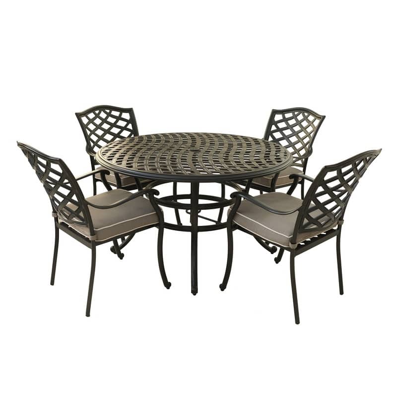 Arcadia 5-piece Outdoor Aluminum Dining Set with Cushions