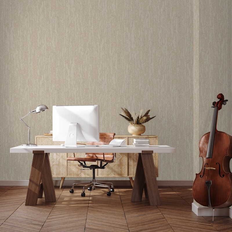 Urban Chic Metallic Accent Modern Abstract Wallpaper