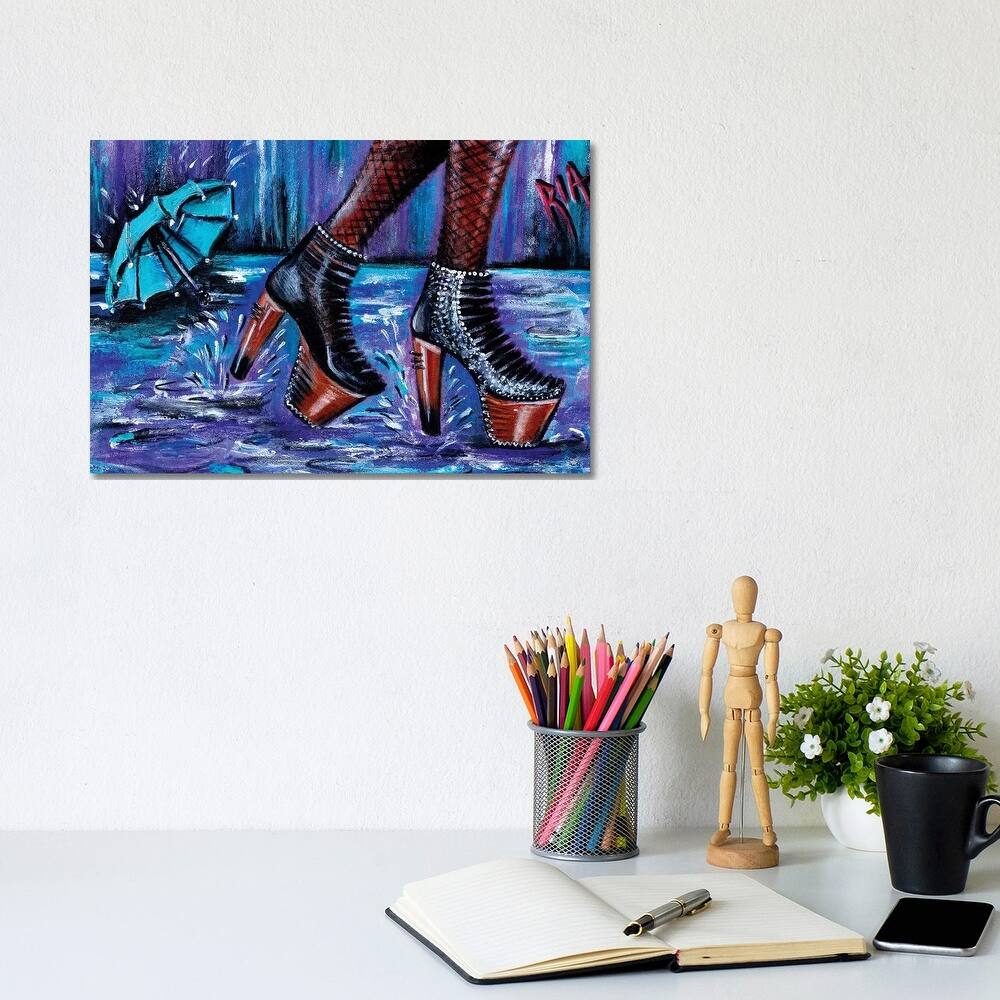 iCanvas "Rain Rain Go Away" by Artist Ria Canvas Print