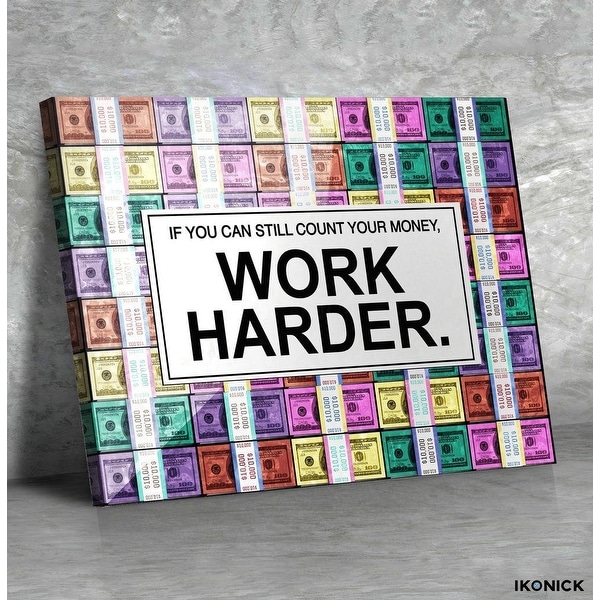 IKONICK Work Harder. ( Pastel Edition ) Canvas Art