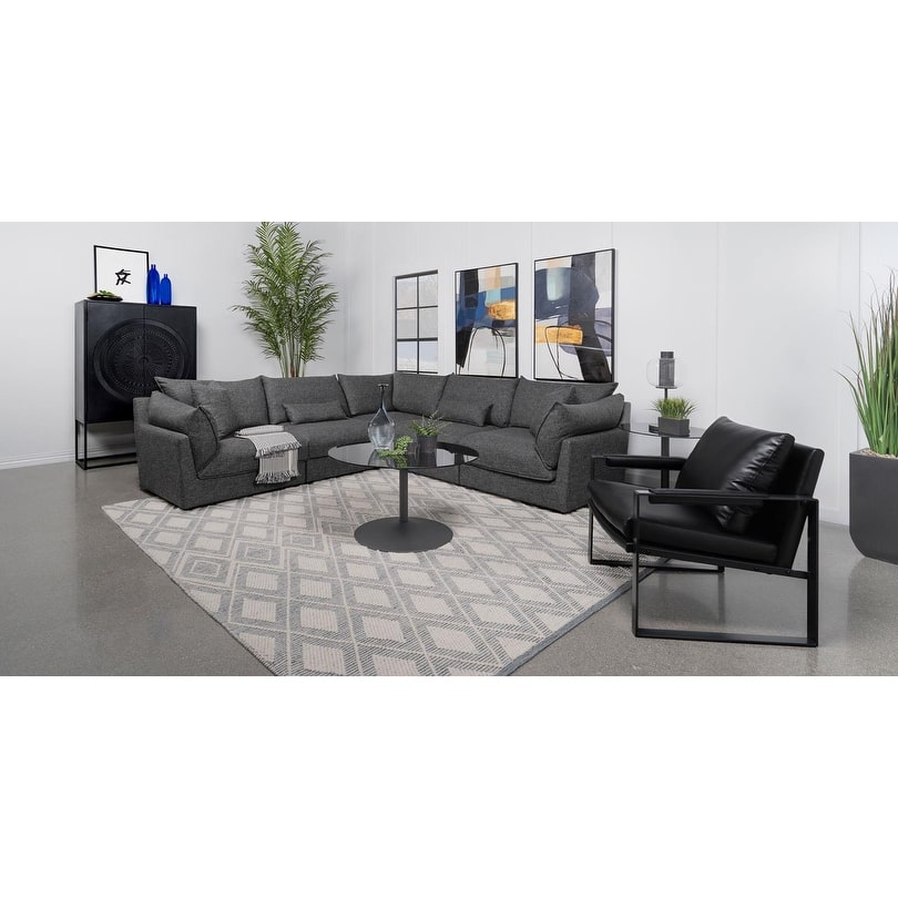 Tomasina Barely Black 5-Piece Modular Sectional Sofa