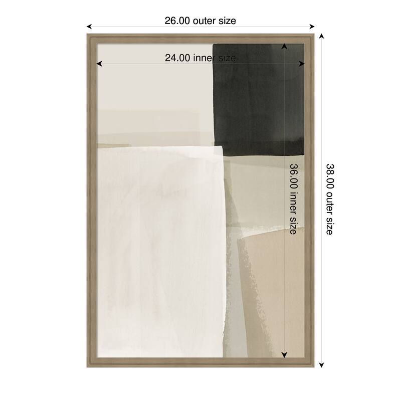 Amanti Art Framed Fabric Pinboard Muted Geometry in Calm Shades by Hazel J Printed Bulletin Board - Board Size 24 x 36