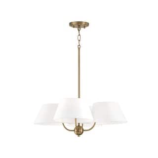 4-Light Aged Brass Chandelier - 21 High