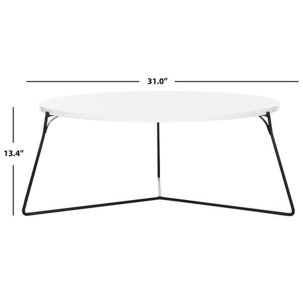 SAFAVIEH Mae Lacquer White / Black Coffee Table - 31" x 31" x 13.4