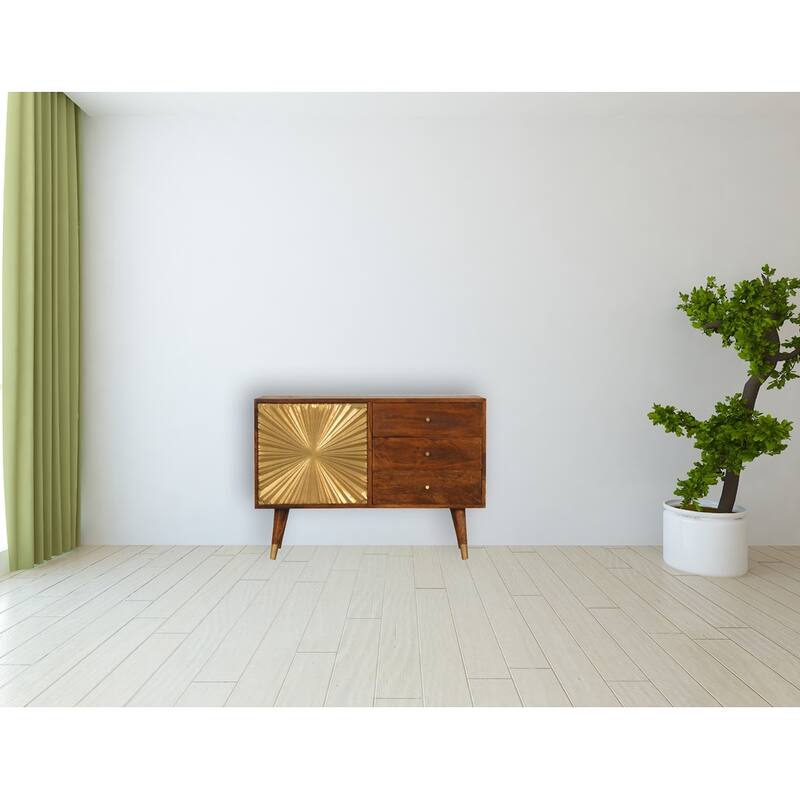 Artisan Furniture Solid Wood Manila Gold Sideboard - N/A