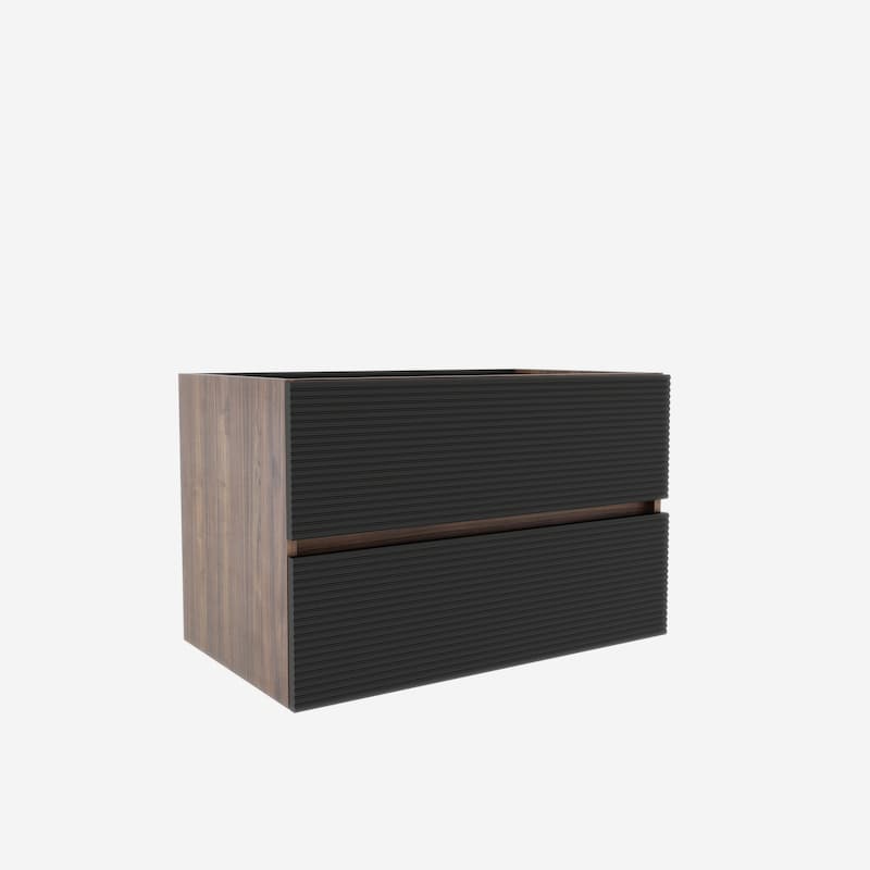 GDFStudio - Lucas Modern Floating Bathroom Vanity with Dual Drawer Storage and Refined Architectural Style