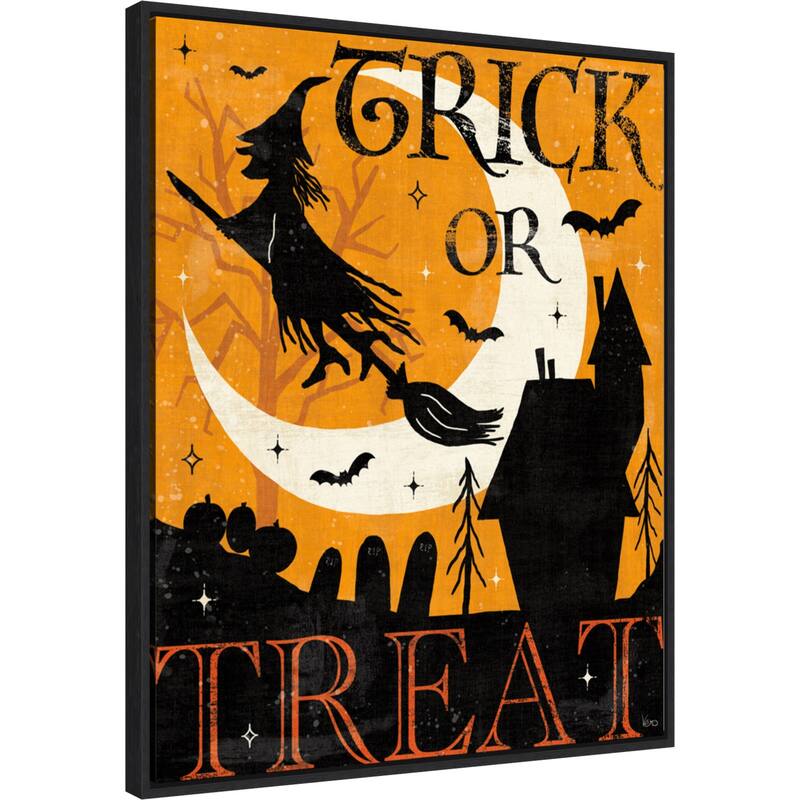 Halloween is Calling II by Veronique Charron Canvas Art Framed - Sylvie Black