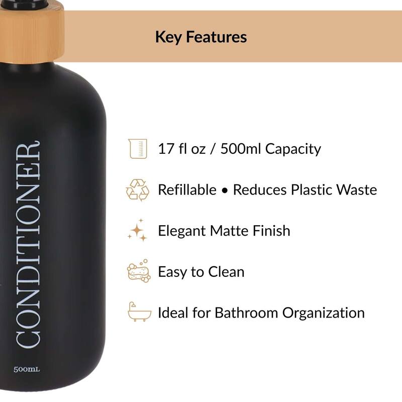 Matte Conditioner Dispenser 17 fl oz (500ml) - 3 L x 3 W x 8.5 H