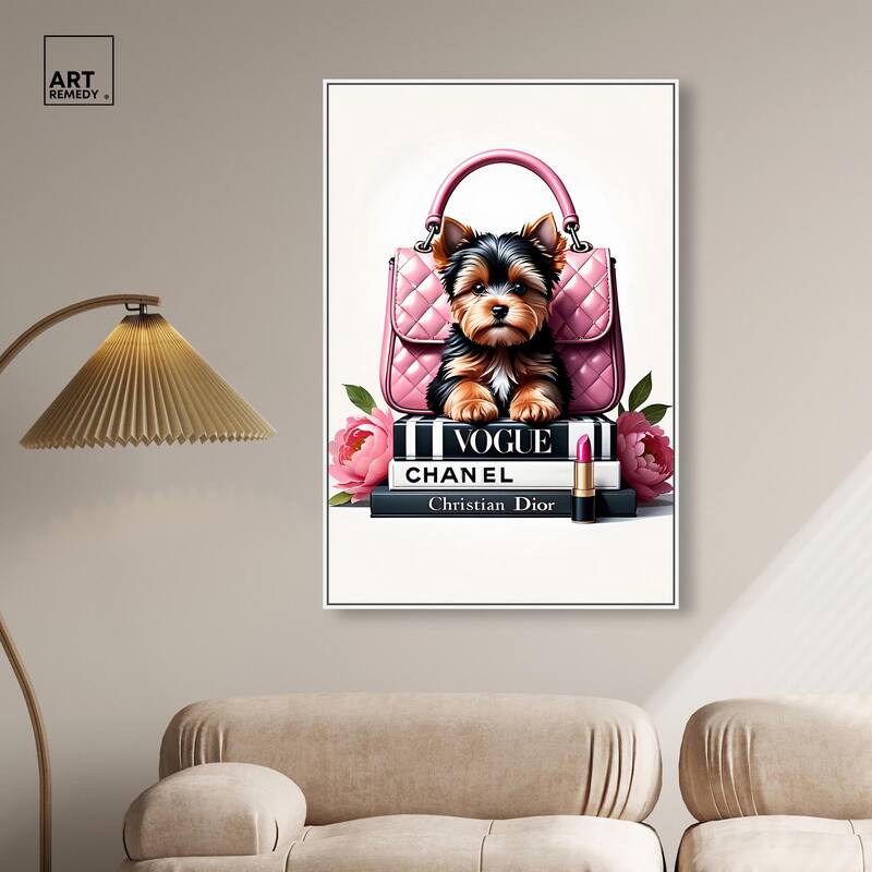 Fashionable Yorkie Canvas by Art Remedy