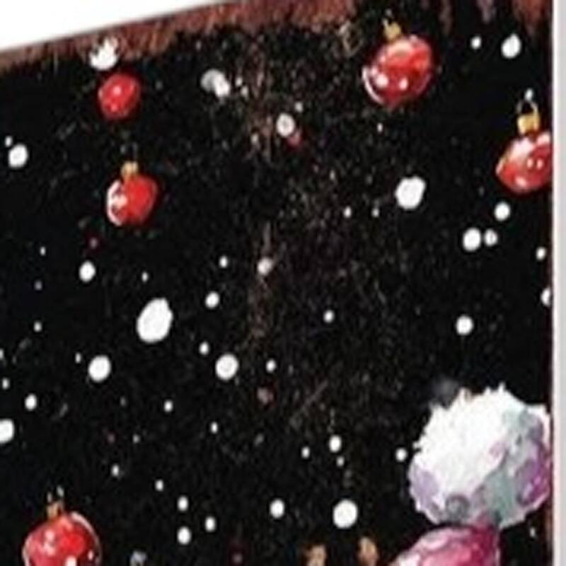 HomeRoots 42" Black White And Red Solid Wood Christmas Santa Garden Stake