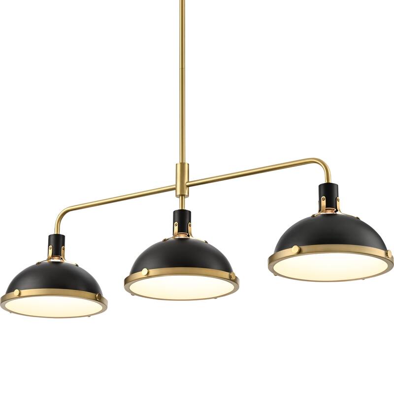 3-Light Farmhouse 3-Light Dome Chandelier Metal Pendant Light - Large Dome Pendant