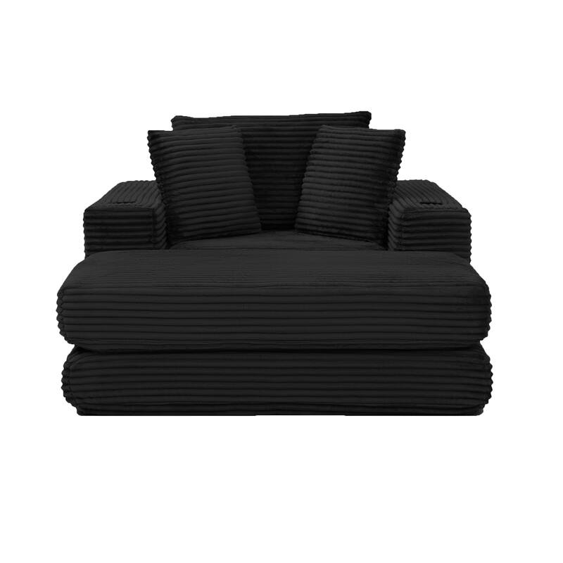 52.4'' Boneless Chaise Lounge Chair Indoor-Oversized Cloud-Like Cozy Comfy Modular 3-in-1 Sofa Bed