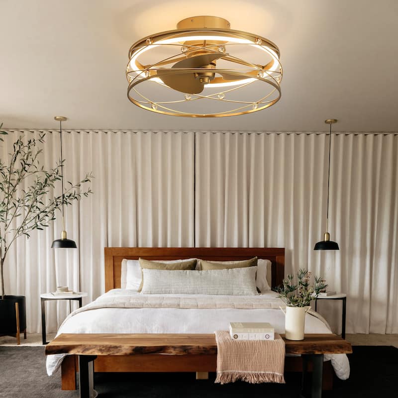 21-In LED Chandelier Ceiling Fan with Light Remote(3-blade)