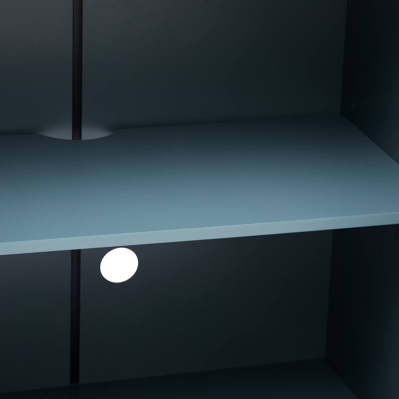 4 Wavy Doors Ample Storage Space Sideboard with Adjustable Shelves