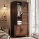 preview thumbnail 9 of 14, 72in Armoire Wardrobe Closet with 4 Doors and Hanging Rod, Freestanding Tall Storage Cabinet with Adjustable Shelves Brown