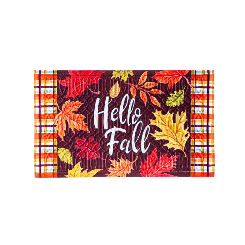 Plaid Hello Fall Embossed Floor Mat - Multi-Color