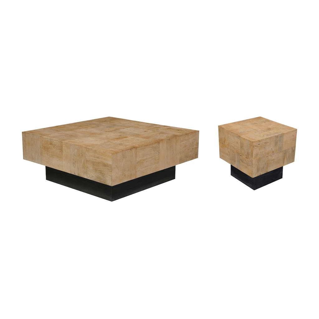 Caden 2-piece Solid Wood Living Room Table Set