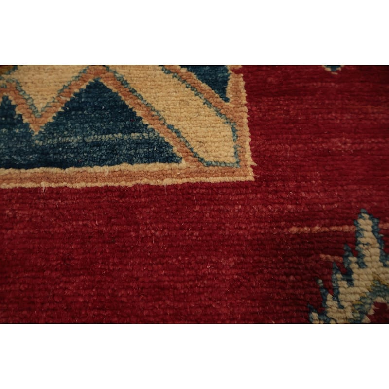 Hand Knotted Oriental 100% Wool Carpet Traditional Medallion Red Kazak Area Rug - 6' 4'' X 3' 10''