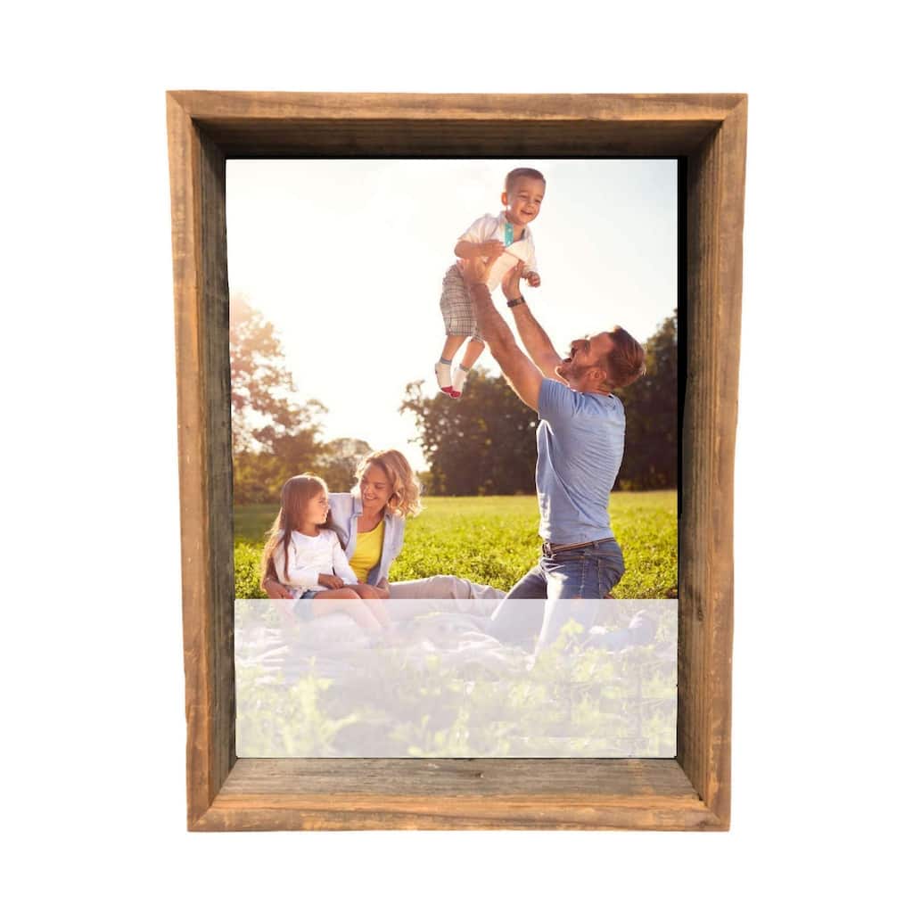 12" x 12" Rustic Gray Wood shadow box Frame