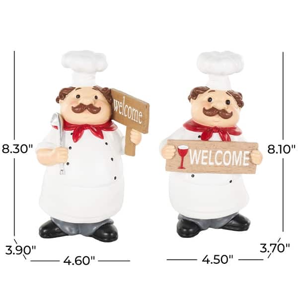 White Polystone Kitchen Decorative Figurine Chef Decorative Sculpture ...